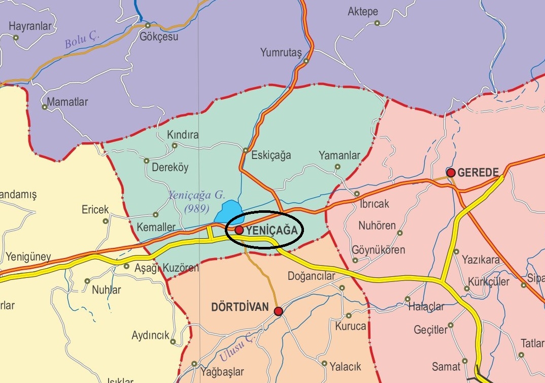 Yeniçağa Yol ve Konum